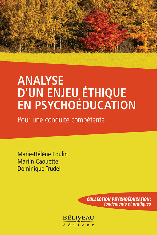 Image de couverture du livre : analyse d'un enjeu éthique en psychoéducation.